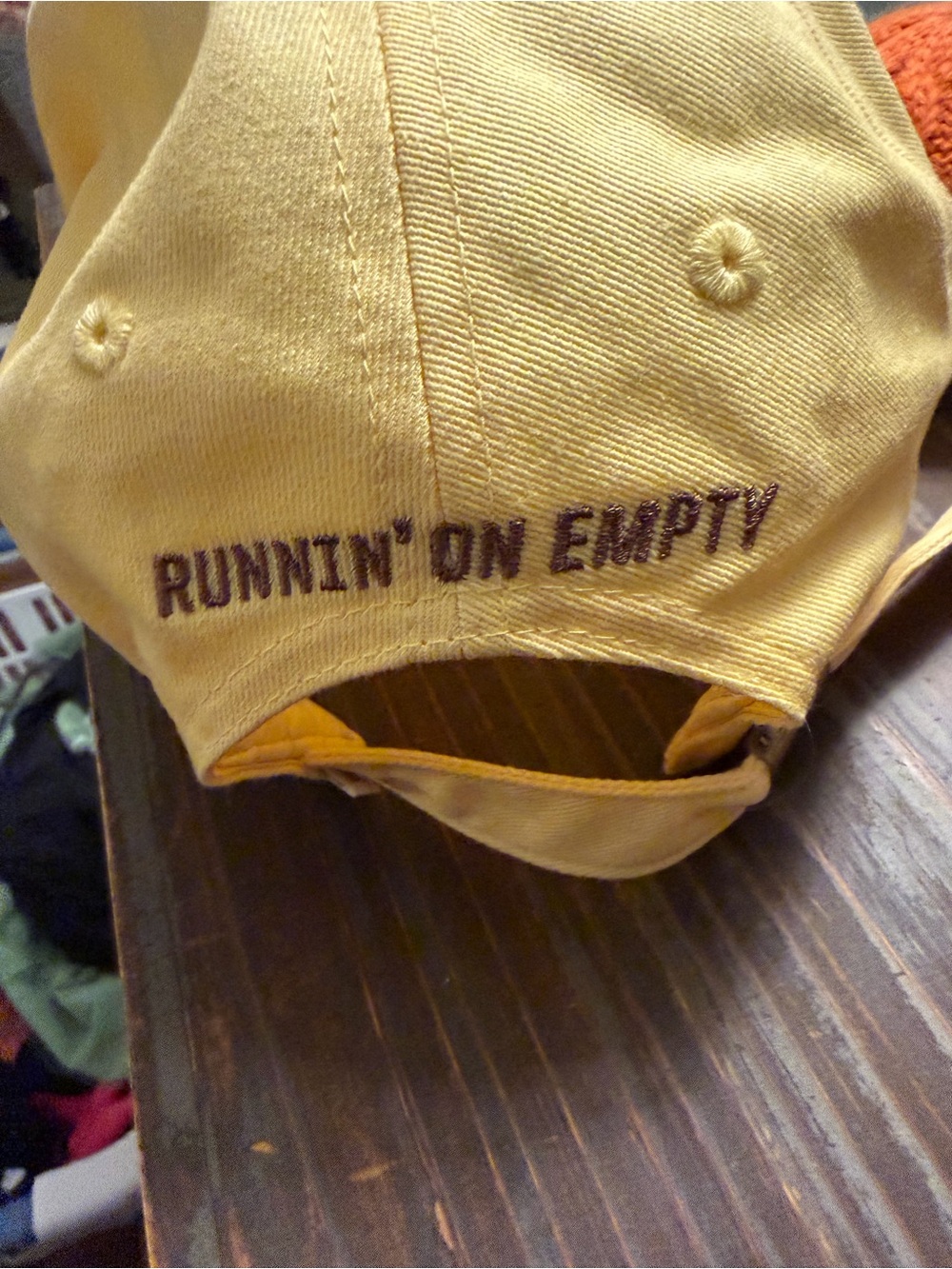 Brixton Yellow 'Runnin' On Empty' Embroidered Backstrap Cap